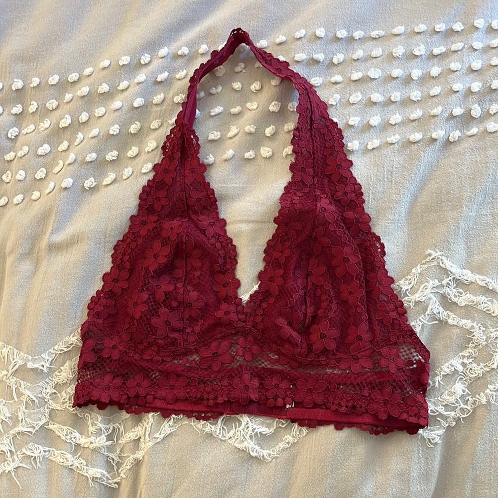 Lace halter bralette